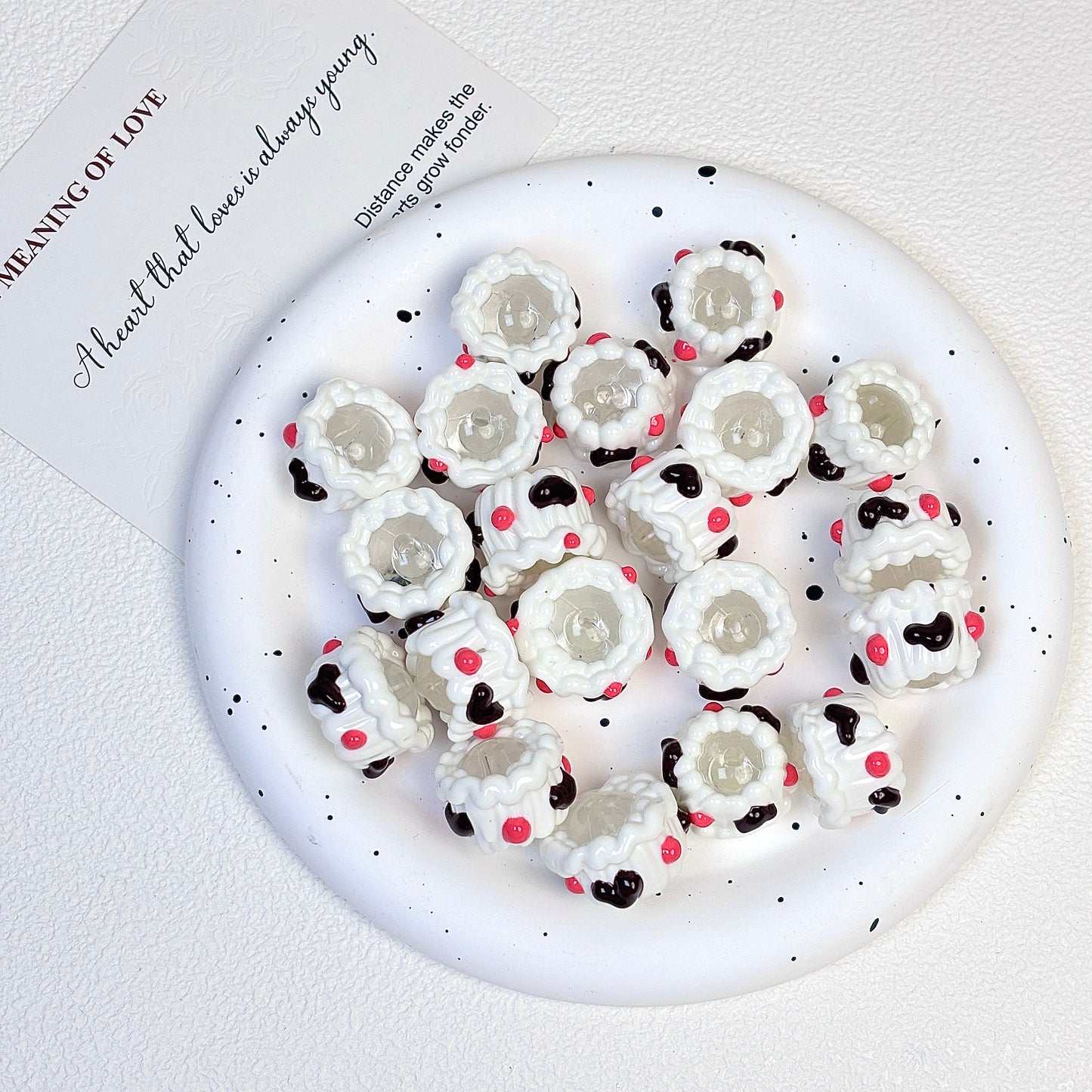 Cartoon-style creamy hand-painted beads