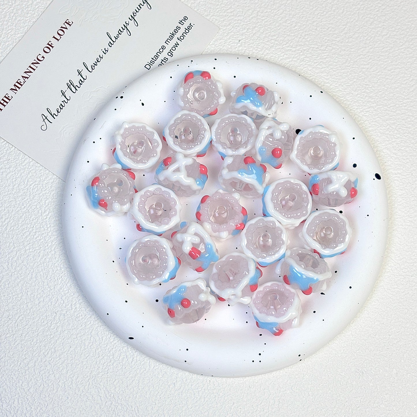 Cartoon-style creamy hand-painted beads
