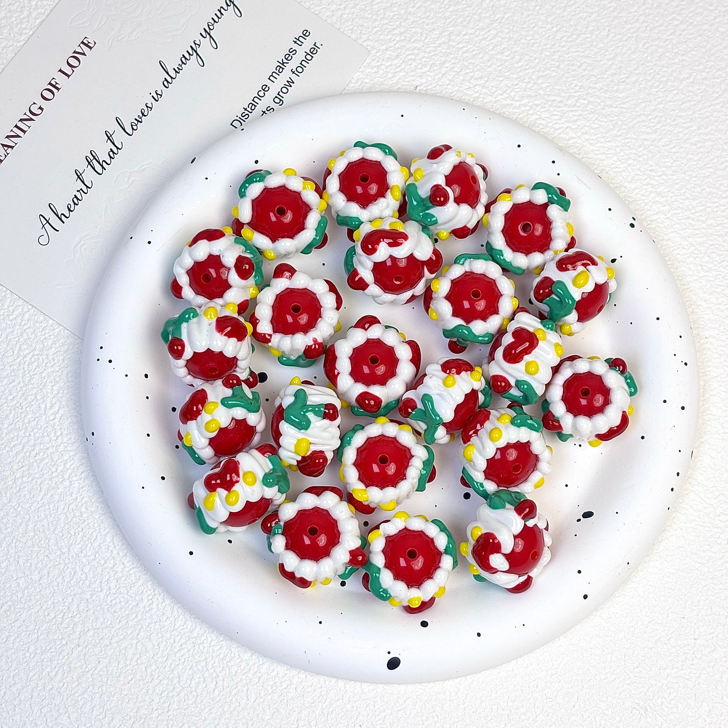 Cartoon-style creamy hand-painted beads