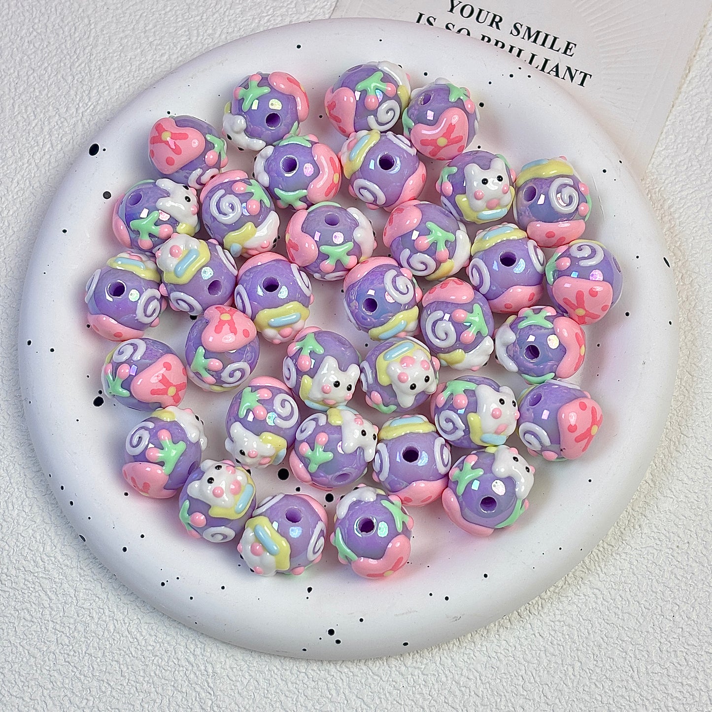 Small-sized cartoon hand-painted beads