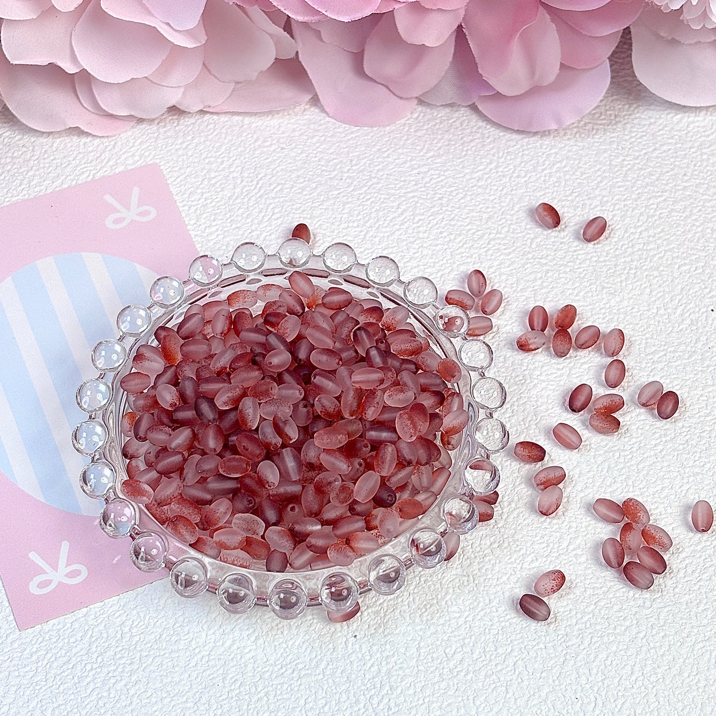 Frosted millet beads