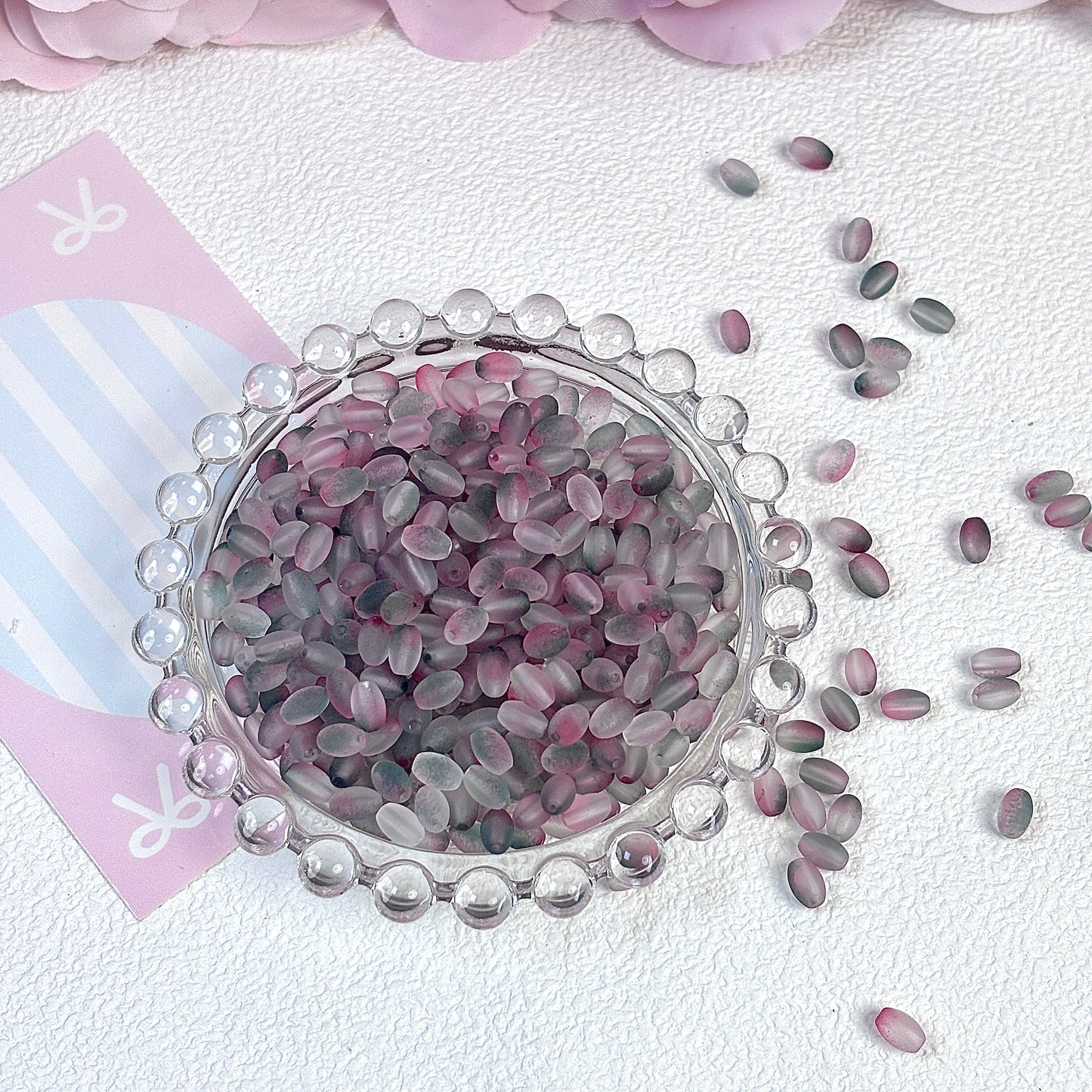 Frosted millet beads