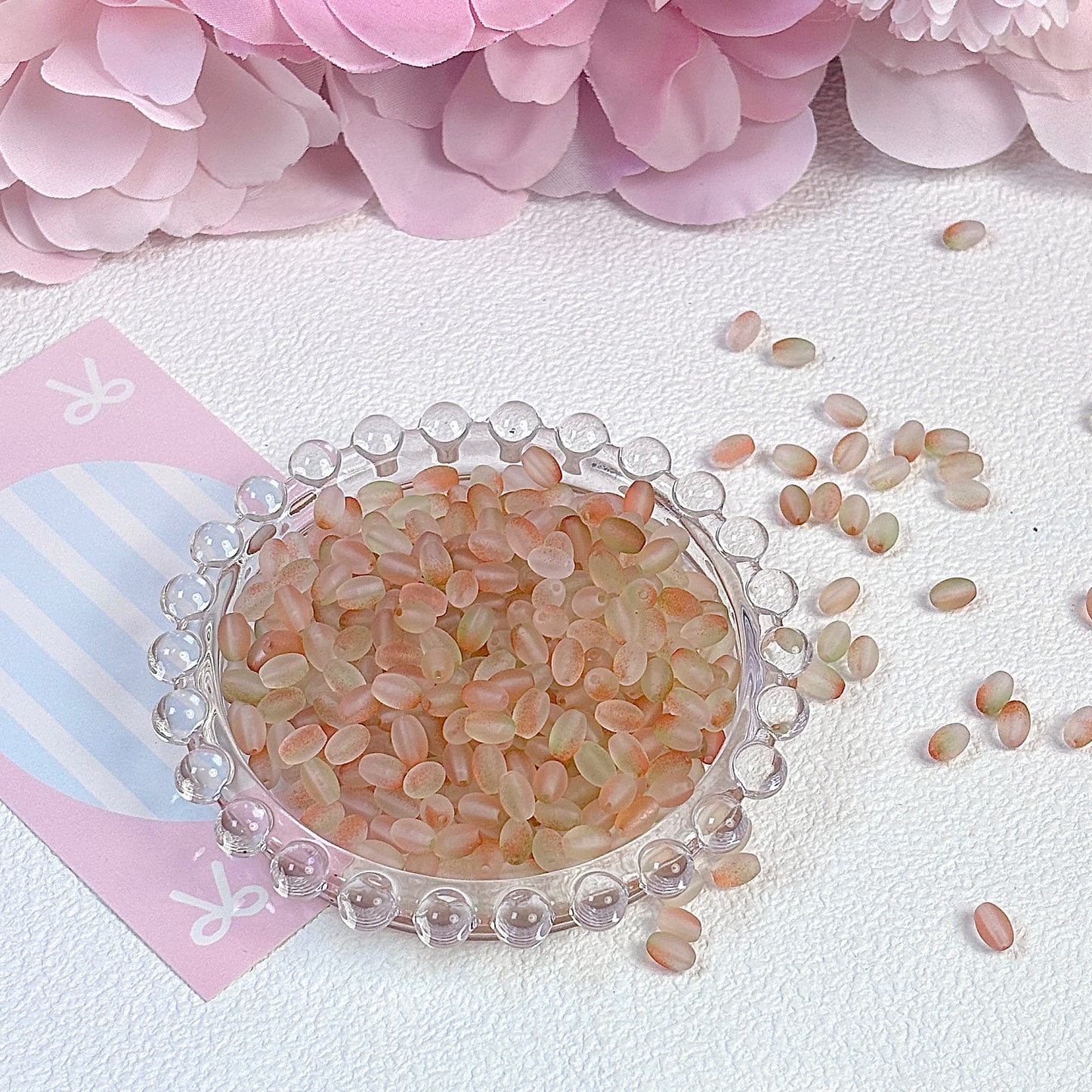 Frosted millet beads