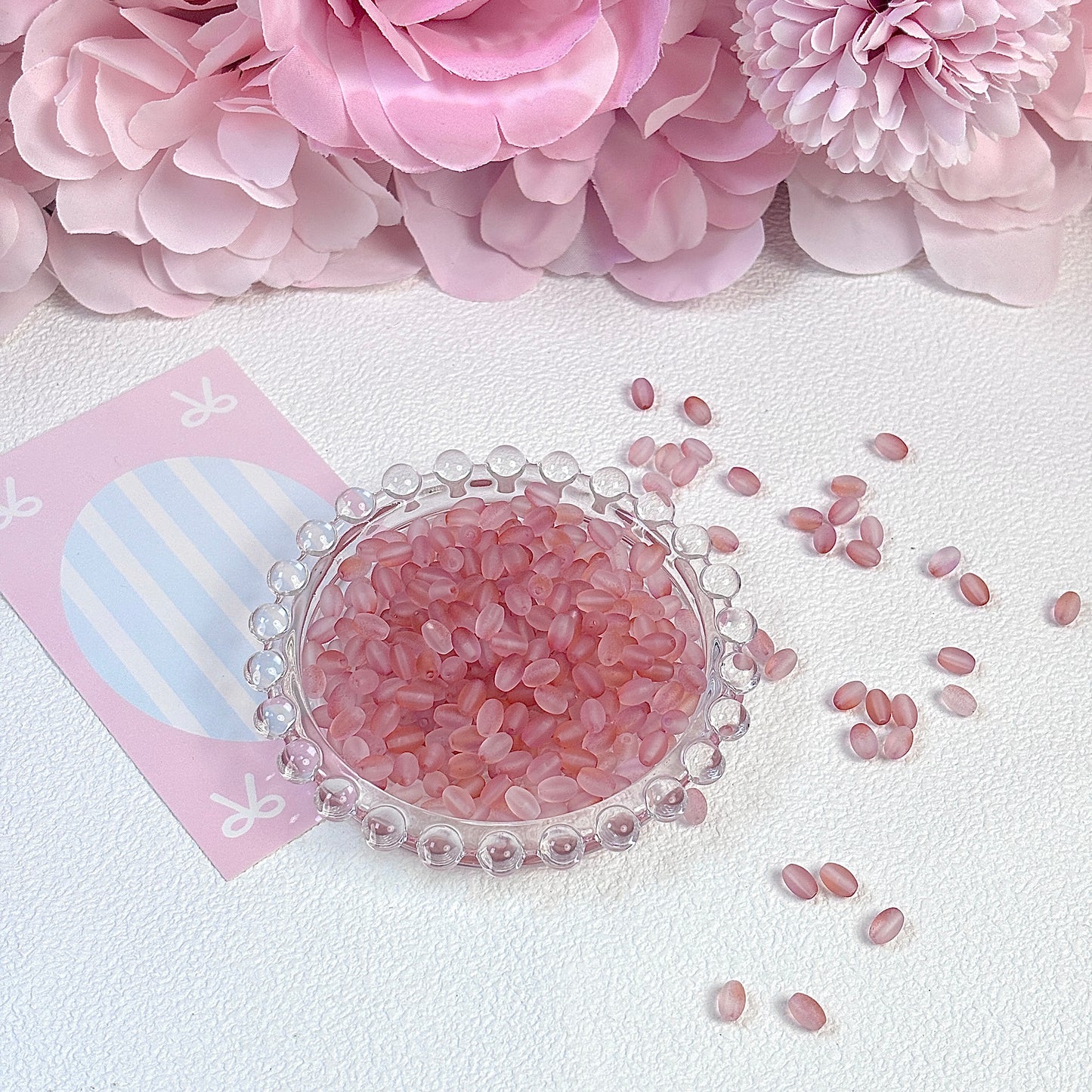 Frosted millet beads