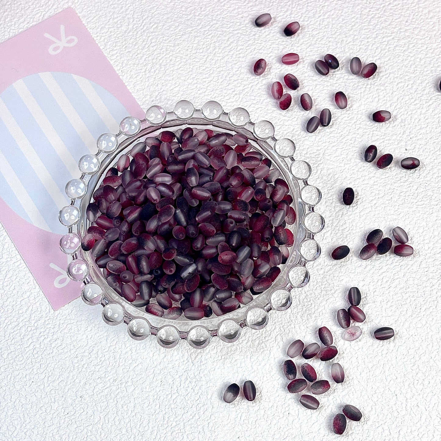 Frosted millet beads