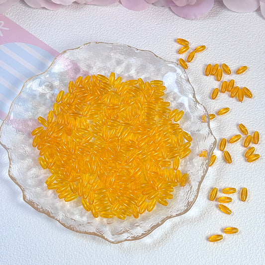 Transparent long rice beads