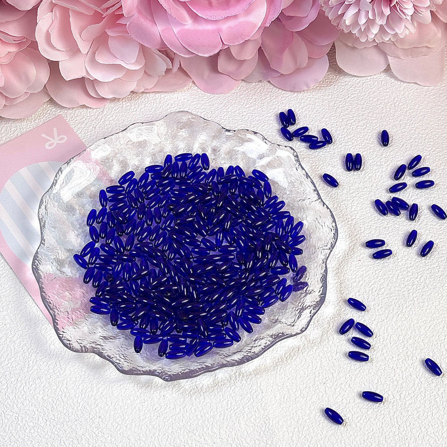 Shiny long rice beads