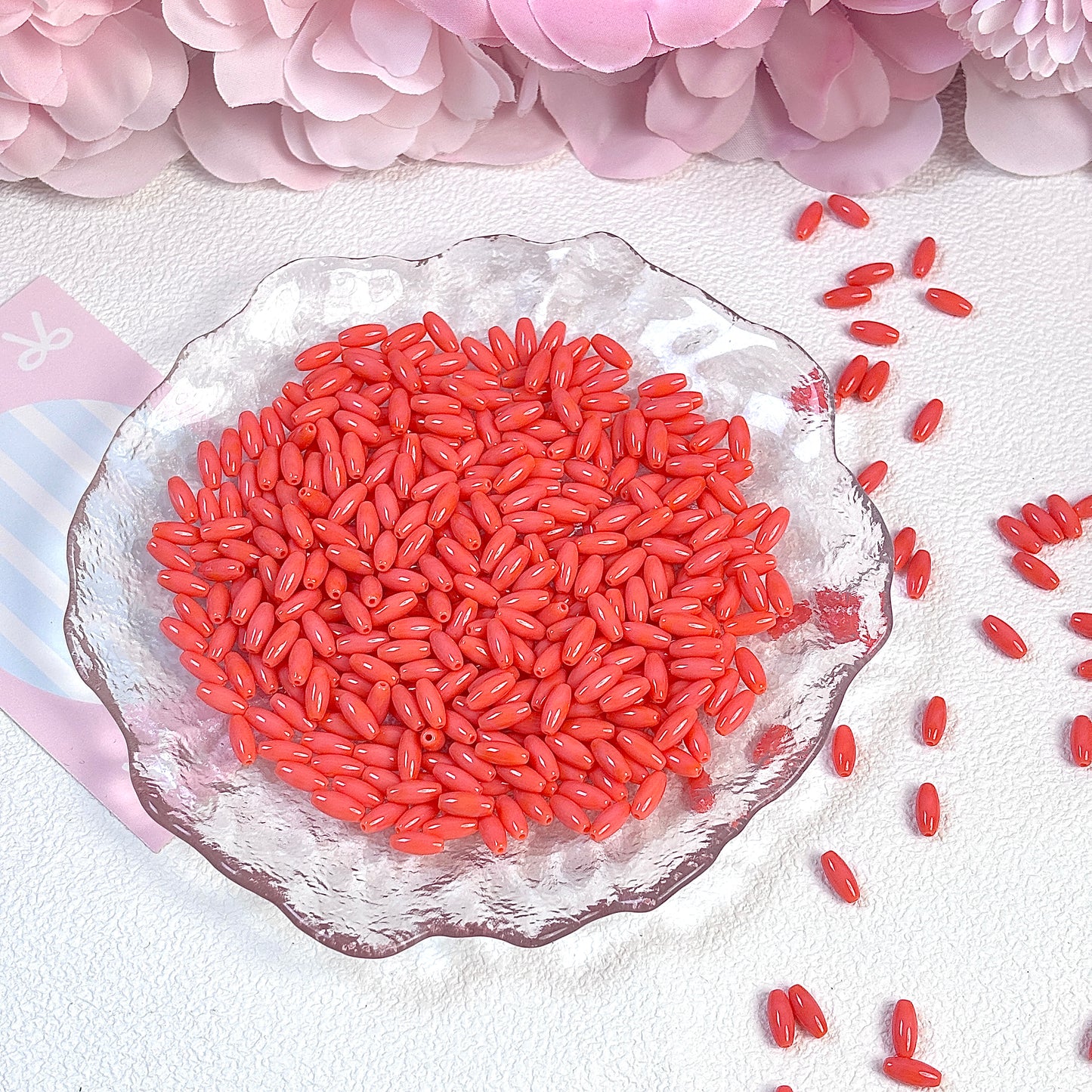 Shiny long rice beads