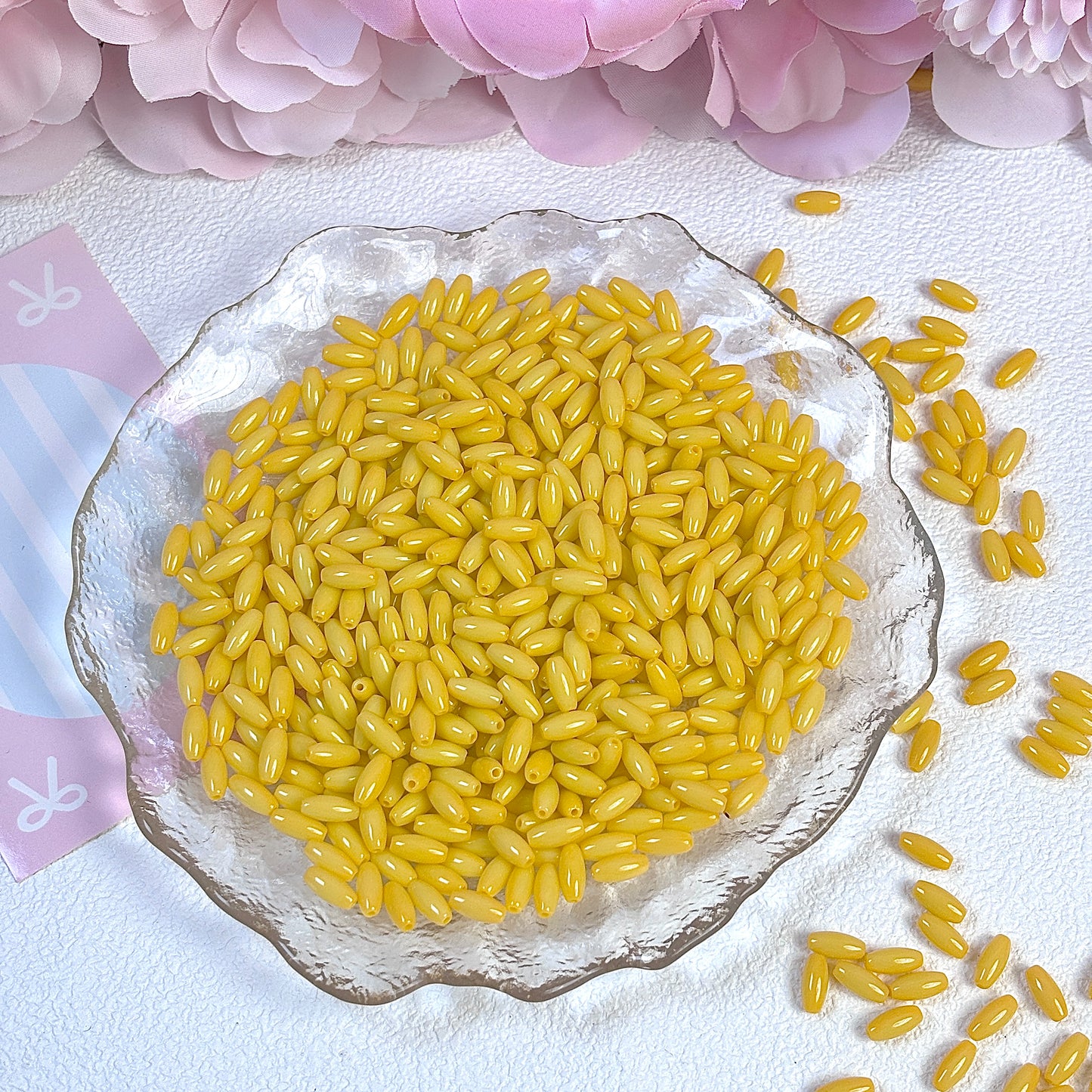 Shiny long rice beads