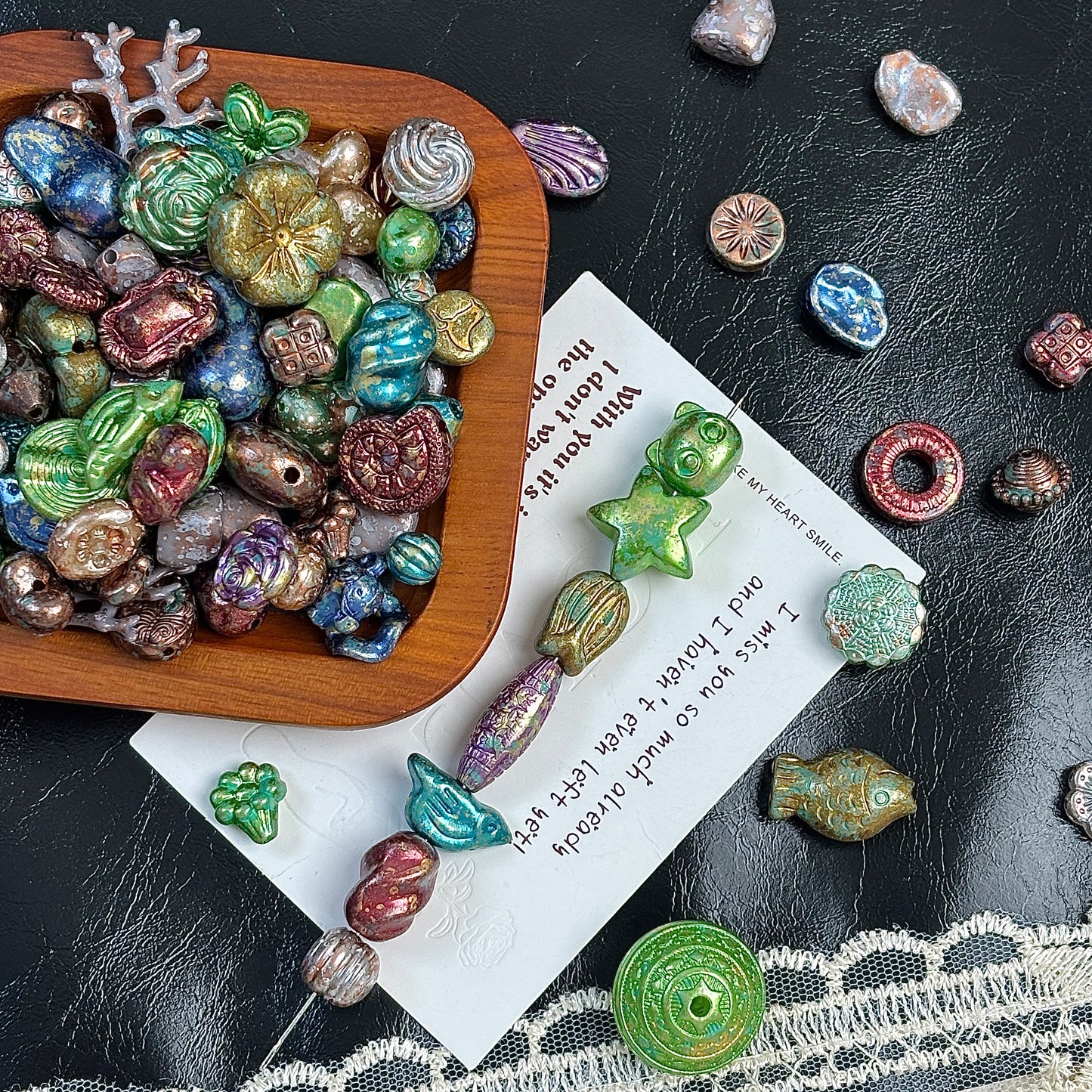Czech beads (Picasso series)