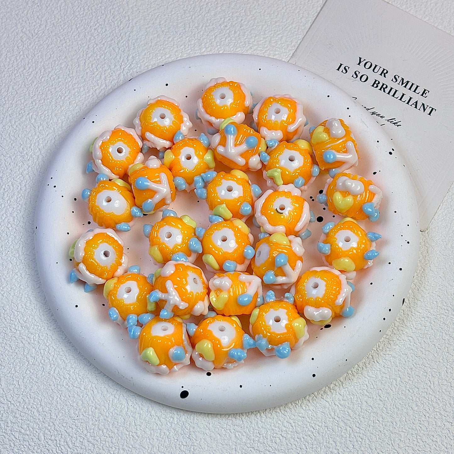 Cartoon-style creamy hand-painted beads