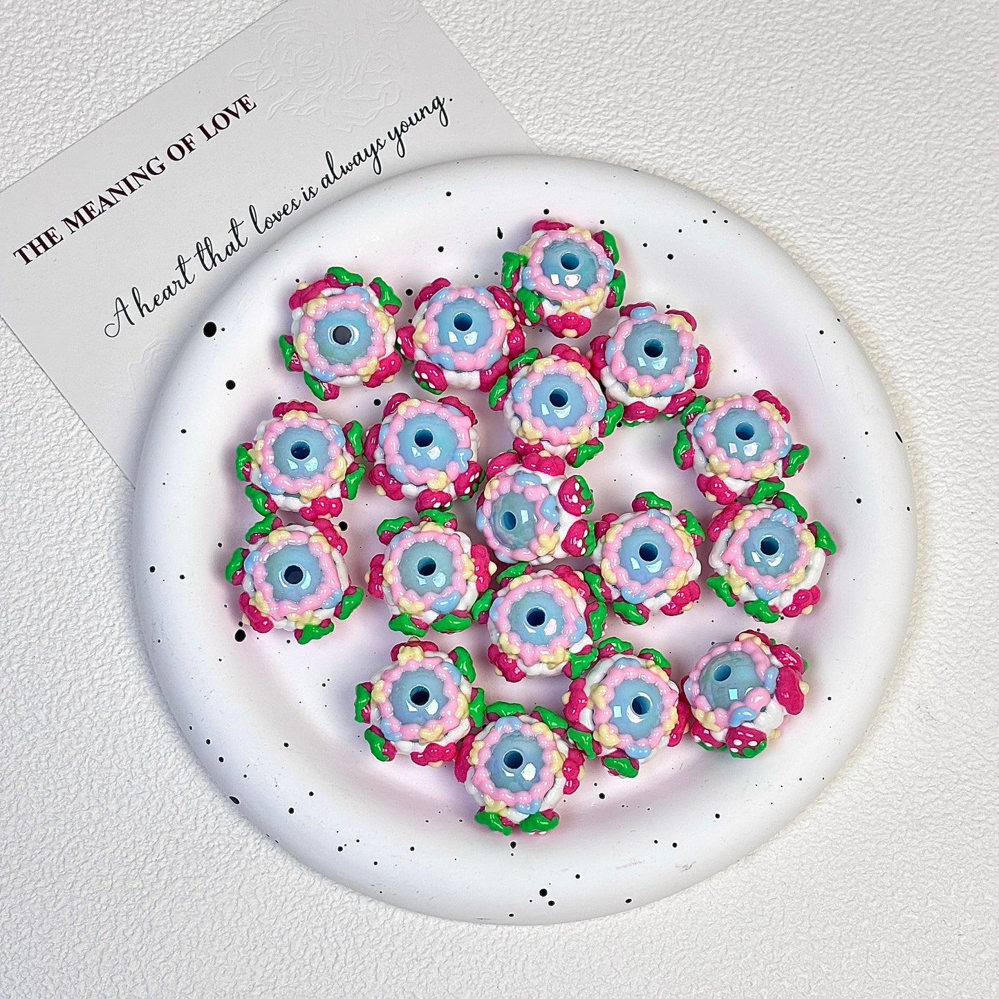 Cartoon-style creamy hand-painted beads