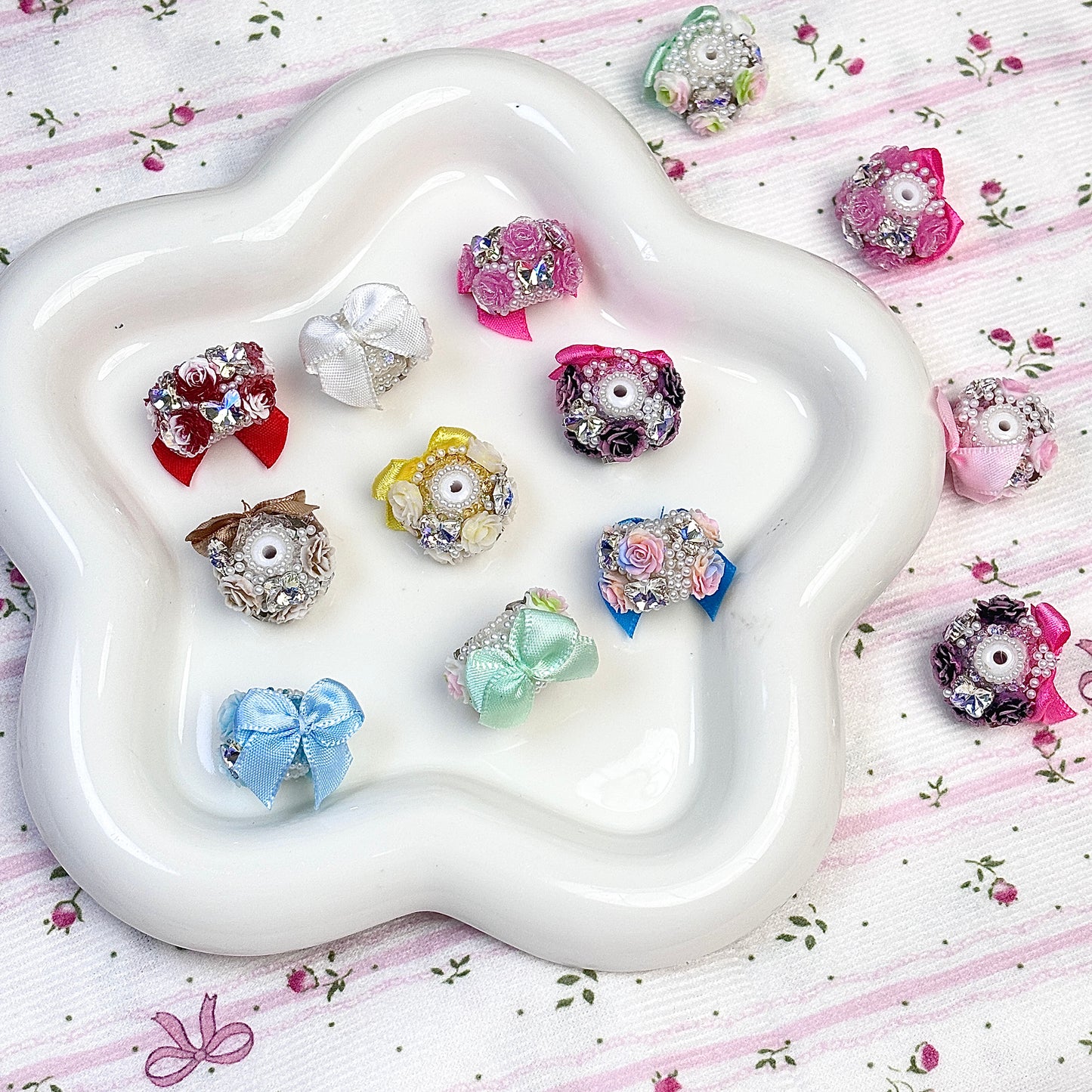 Hand-painted pearl rose flower