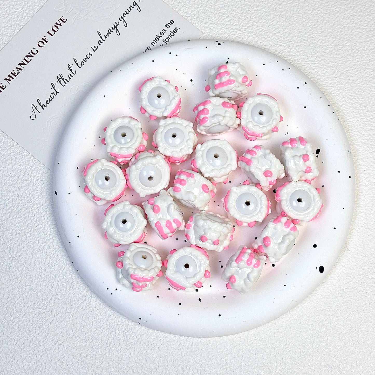 Cartoon-style creamy hand-painted beads