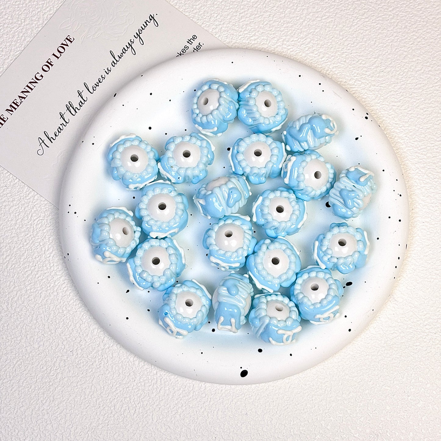 Cartoon-style creamy hand-painted beads